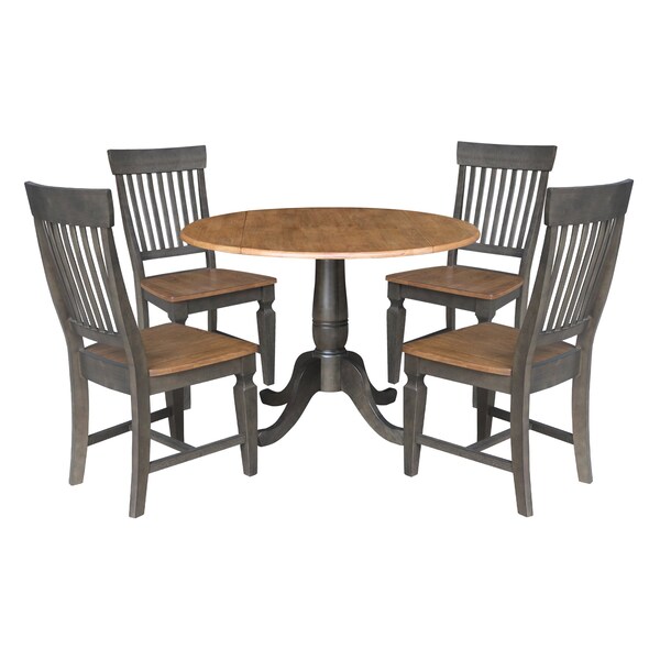 International Concepts Round 42 in W, 42 in L, 29.5 in H, Wood, Hickory/Washed Coal K45-42DPT-C65-4 - main